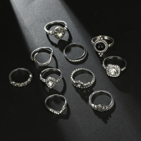 NEW 10pc multi styles ring set - Picture 3 of 6